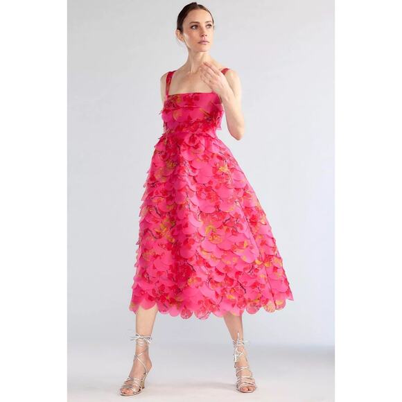 Cynthia Rowley Dresses & Skirts - Cynthia Rowley Scalloped Petal Midi Dress floral cherry blossom pink size 4